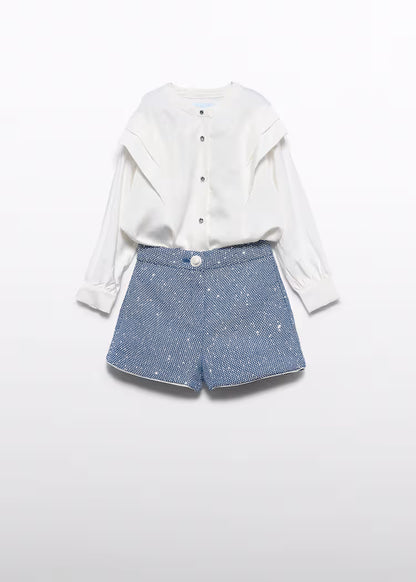 ABEL & LULA DENIM SEQUINS SHORT SET