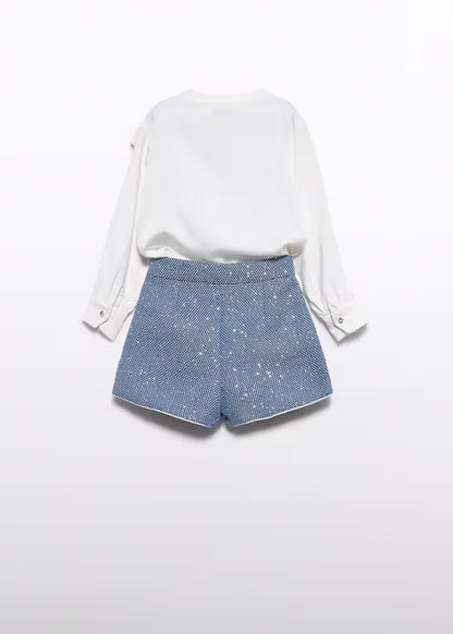 ABEL & LULA DENIM SEQUINS SHORT SET