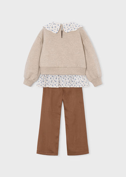 MAYORAL GIRL'S LEGGINGS AND BLOUSE SET