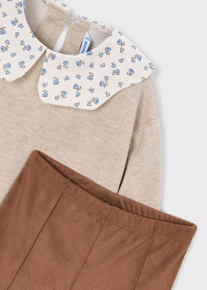 MAYORAL GIRL'S LEGGINGS AND BLOUSE SET