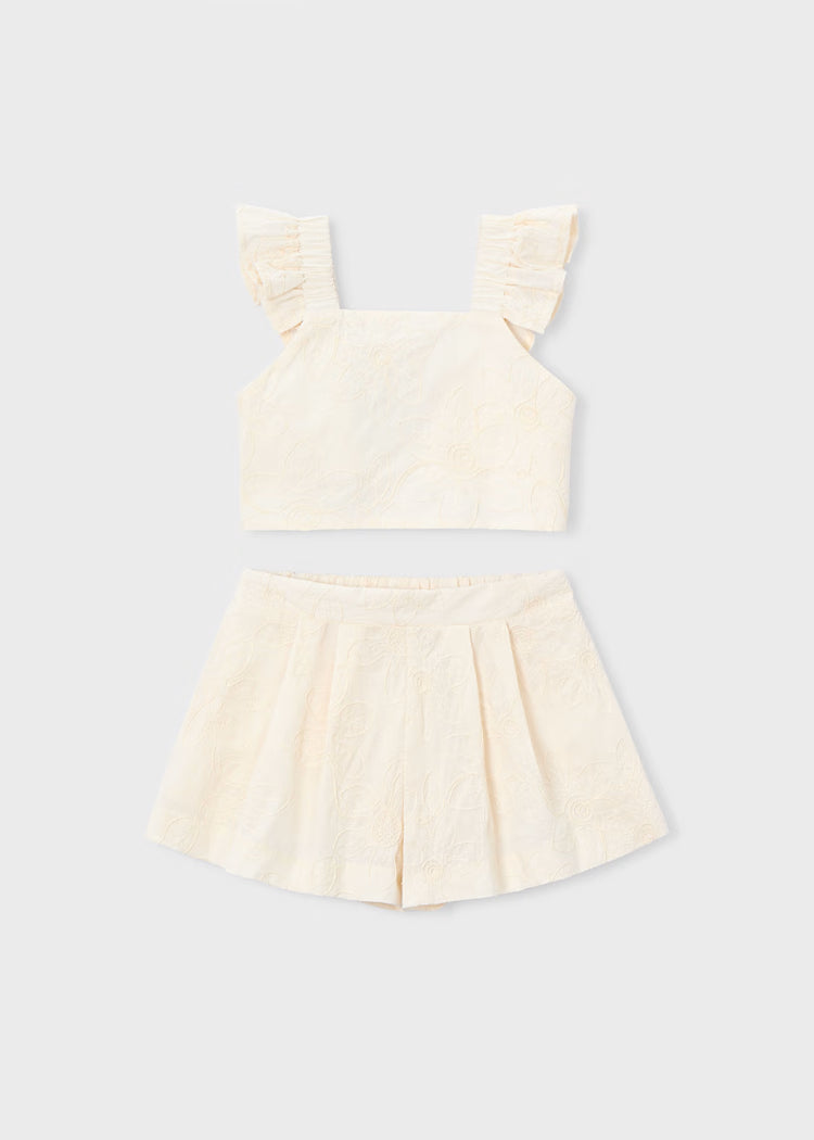 MAYORAL EMBRODERED SHORT AND TOP SET
