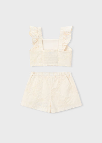 MAYORAL EMBRODERED SHORT AND TOP SET
