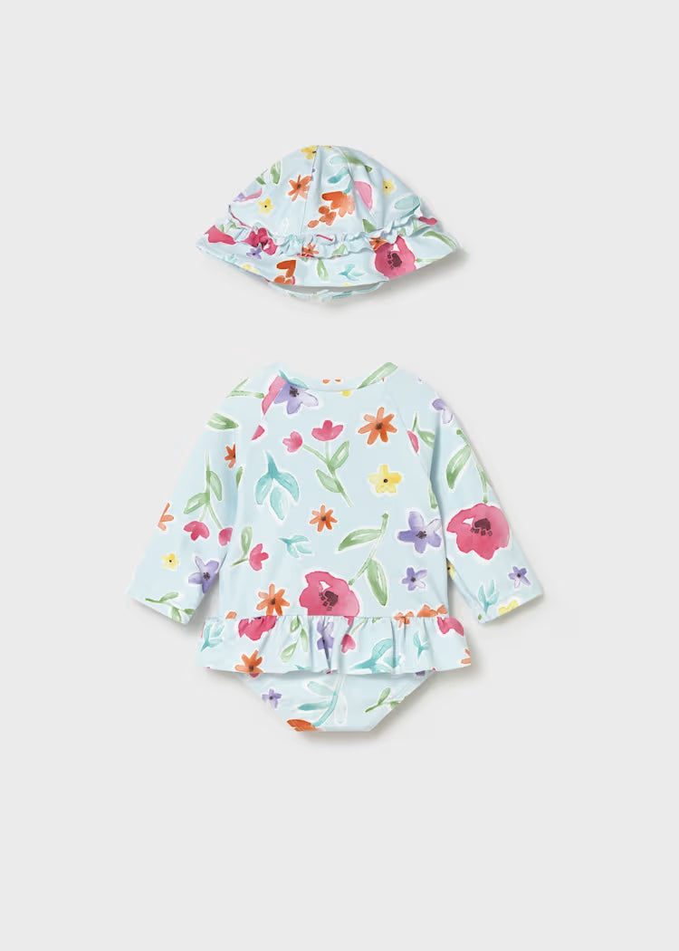 MAYORAL NEWBORN SWIMWEAR AND HAT SET