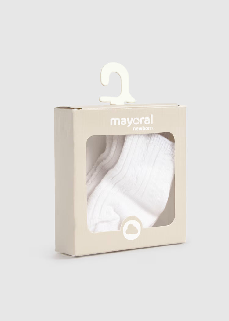 MAYORAL SET OF 2 DRESS SOCKS FOR NEWBORNS