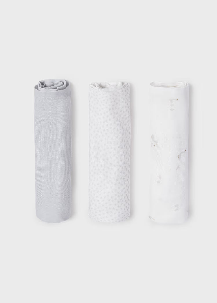 MAYORAL SET OF 3 BABY GAUZE PADS