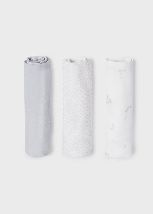MAYORAL SET OF 3 BABY GAUZE PADS