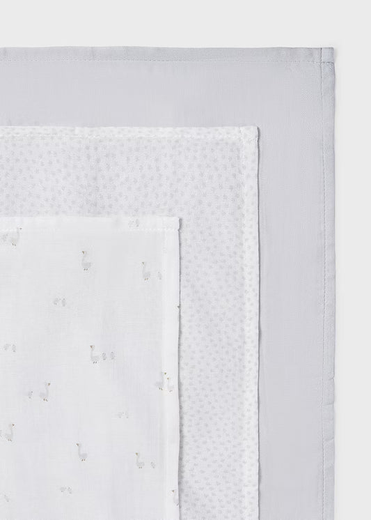 MAYORAL SET OF 3 BABY GAUZE PADS