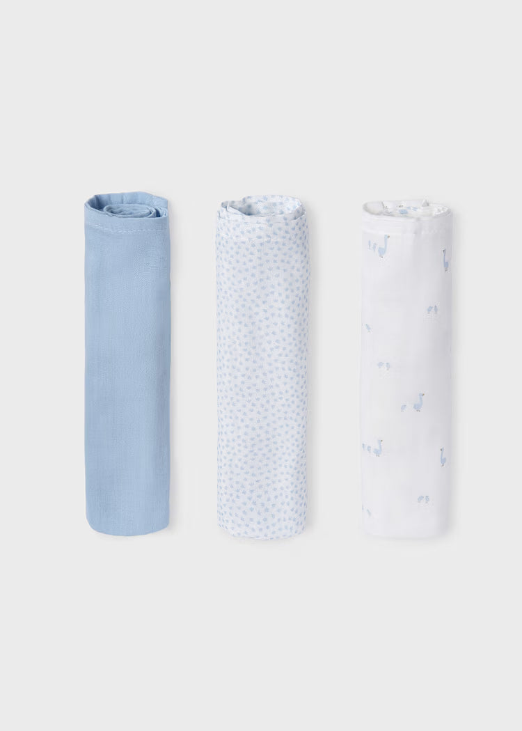 MAYORAL SET OF 3 BABY GAUZE PADS