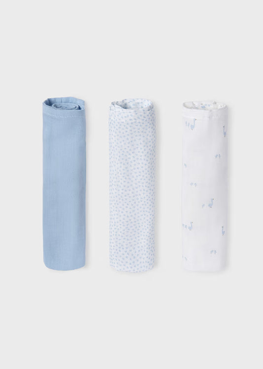 MAYORAL SET OF 3 BABY GAUZE PADS