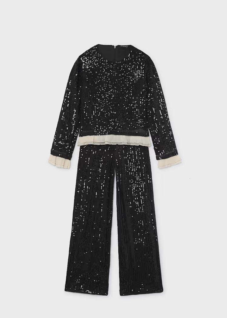 MAYORAL GIRLS ALLOVER SEQUINS SET SWEATER & PANTS