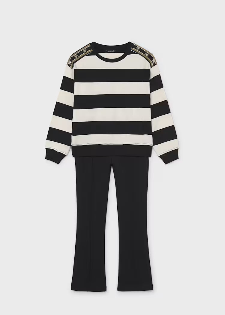 MAYORAL GIRLS SET STRIPED JUMPER & PANTS SET