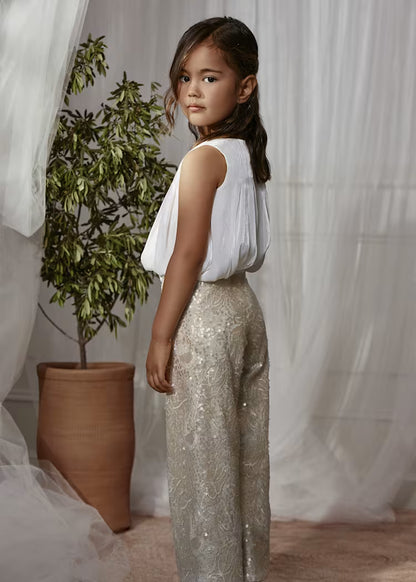 ABEL & LULA GIRL'S SEQUIN PANTS SET