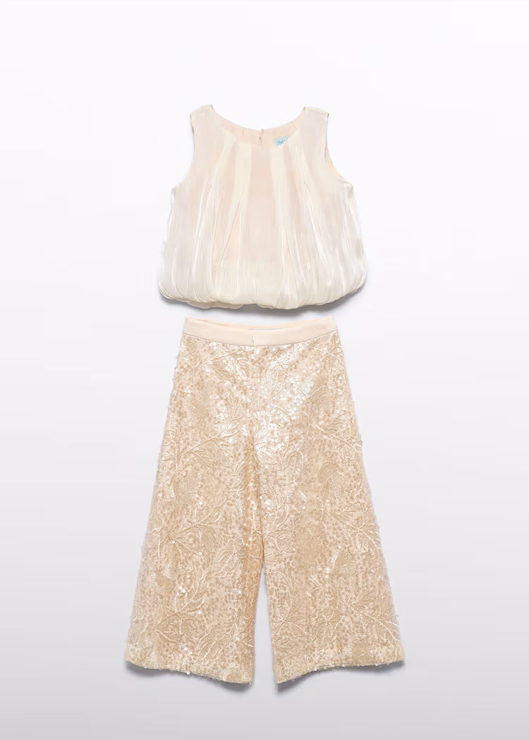 ABEL & LULA GIRL'S SEQUIN PANTS SET