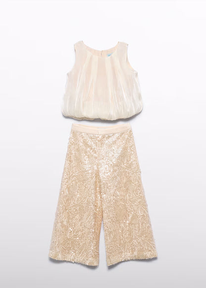 ABEL & LULA GIRL'S SEQUIN PANTS SET