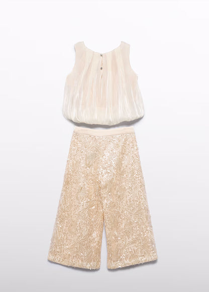 ABEL & LULA GIRL'S SEQUIN PANTS SET