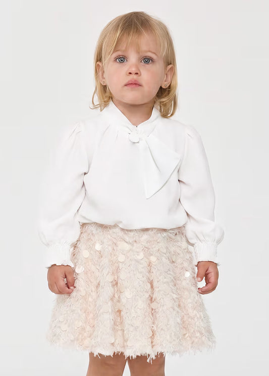 ABEL & LULA GIRLS FEATHER-DETAIL SKIRT SET