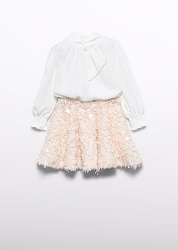 ABEL & LULA GIRLS FEATHER-DETAIL SKIRT SET