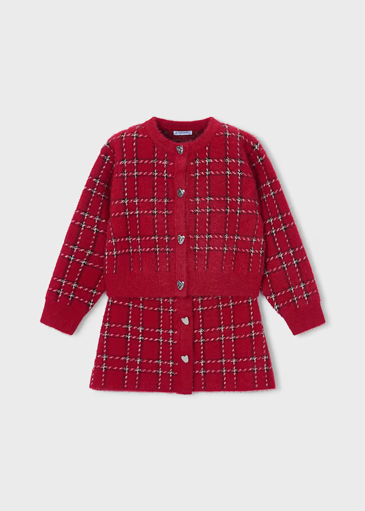 MAYORAL GIRLS SET KNIITED CARDIGAN & SKIRT