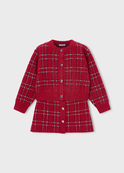 MAYORAL GIRLS SET KNIITED CARDIGAN & SKIRT