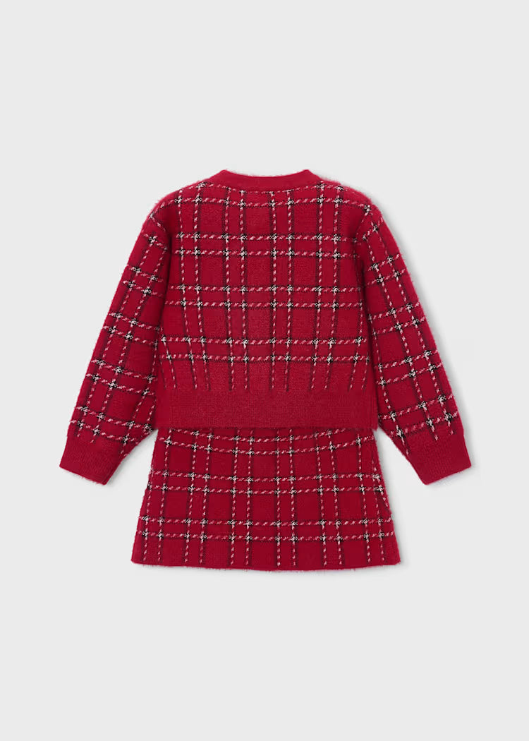 MAYORAL GIRLS SET KNIITED CARDIGAN & SKIRT