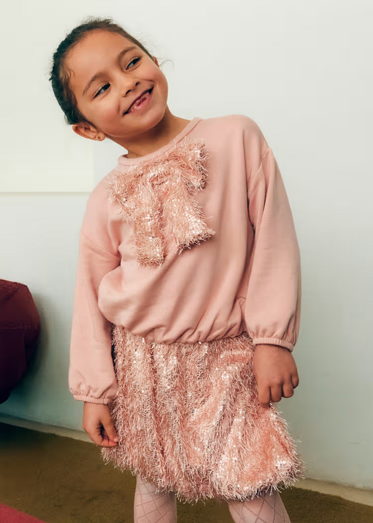 ABEL & LULA GIRL'S FRINGED SEQUIN SKIRT SET