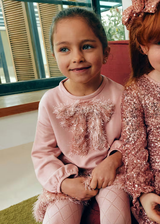 ABEL & LULA GIRL'S FRINGED SEQUIN SKIRT SET