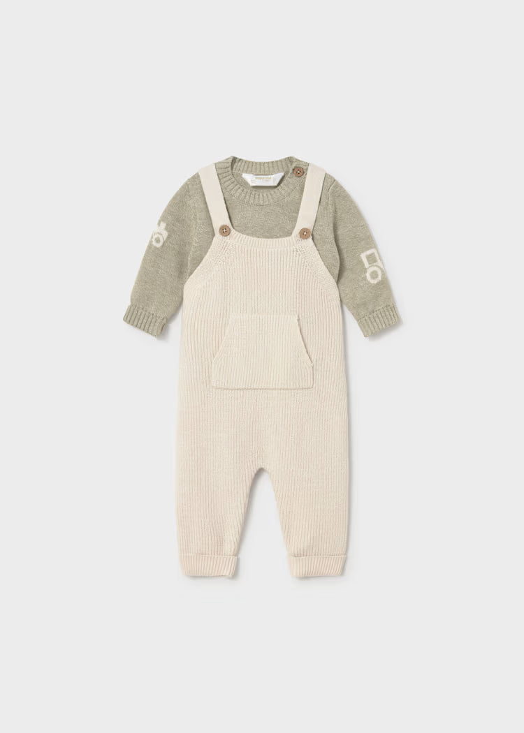 MAYORAL BABIES KNIT DUNGAREES SET