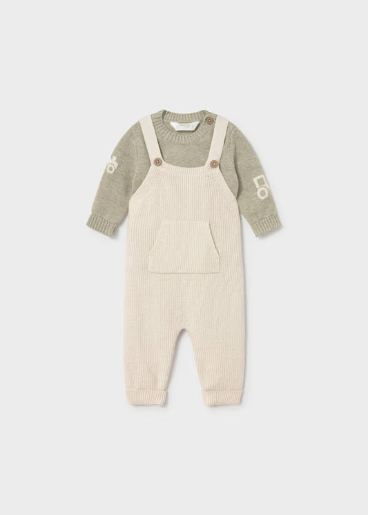 MAYORAL BABIES KNIT DUNGAREES SET