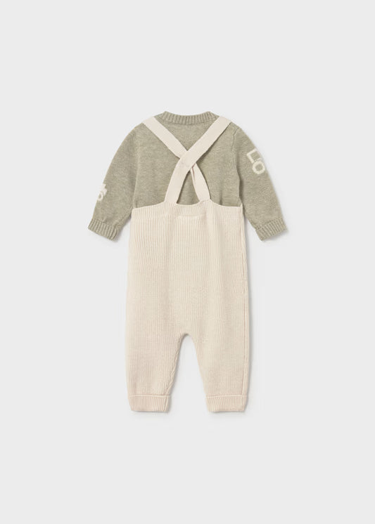 MAYORAL BABIES KNIT DUNGAREES SET