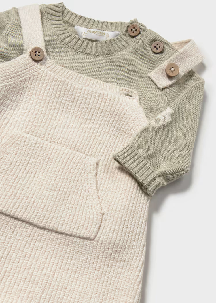MAYORAL BABIES KNIT DUNGAREES SET