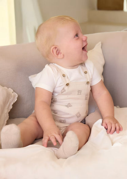 MAYORAL NEWBORN BABY DUNGAREES AND T SHIRT SET