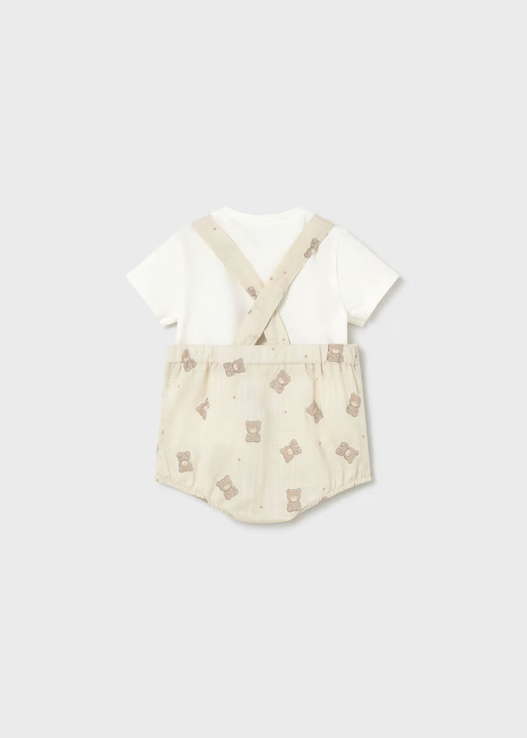 MAYORAL NEWBORN BABY DUNGAREES AND T SHIRT SET