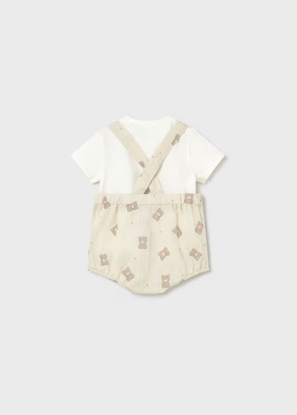 MAYORAL NEWBORN BABY DUNGAREES AND T SHIRT SET