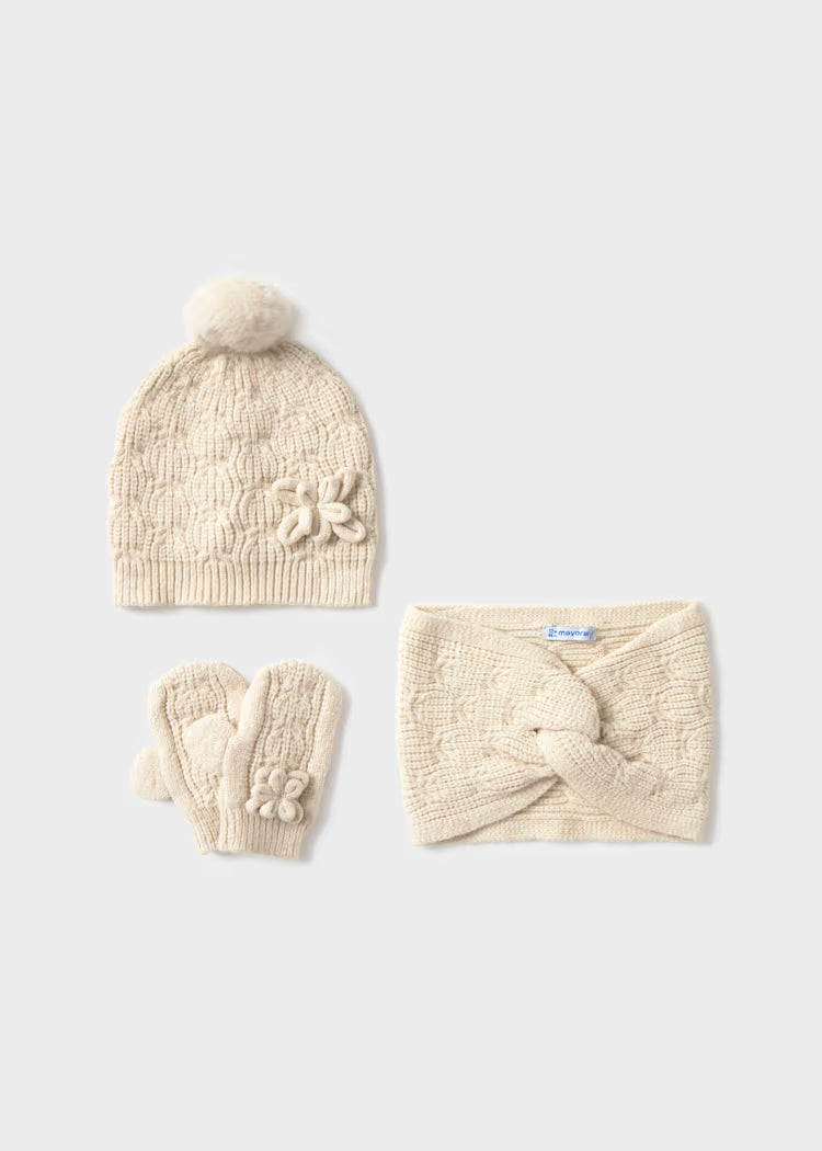 MAYORAL BABY HAT & SCARF & MITTENS SET