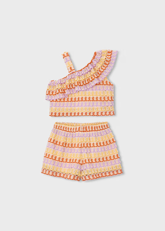 MAYORAL SET KNITTED TOP AND SHORTS