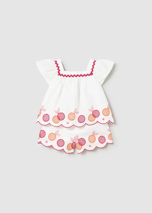 _MAYORAL EMBROIDERED BERMUDAS SET