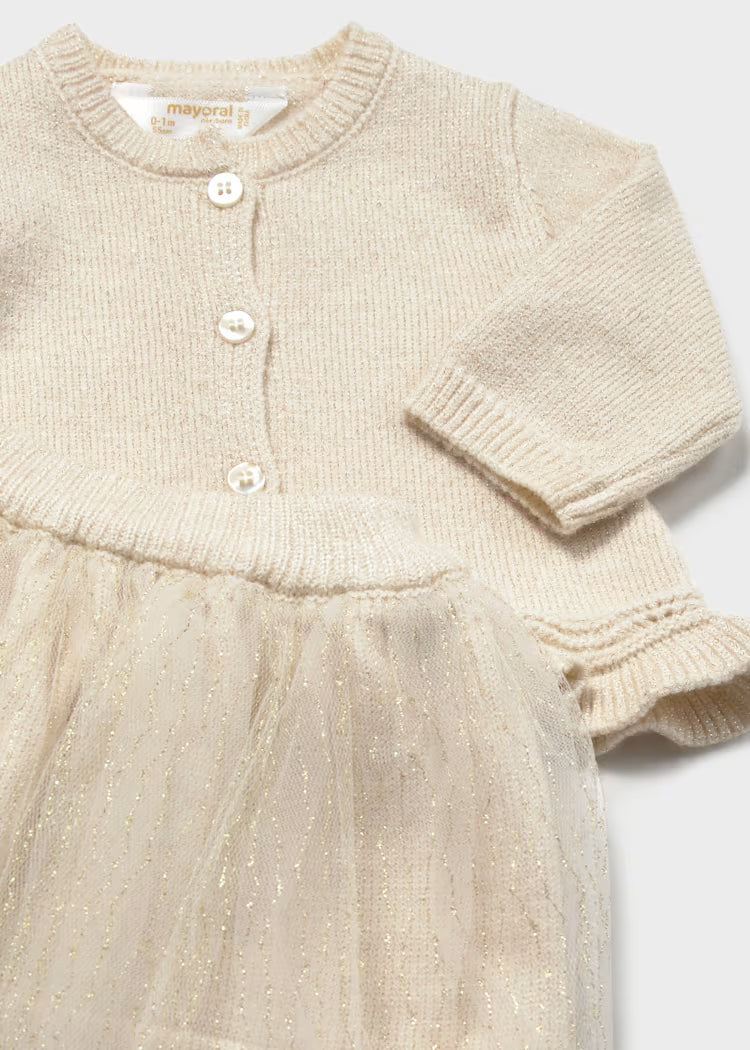 MAYORAL KIDS 3 PIECES TULLE KNIT SKIRT SET