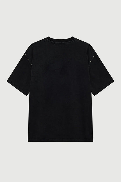 ACUPUNCTURE FASHION STUDDED METAL T SHIRT