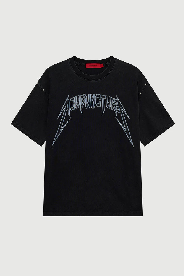 ACUPUNCTURE FASHION STUDDED METAL T SHIRT