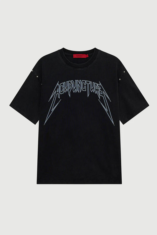 ACUPUNCTURE FASHION STUDDED METAL T SHIRT