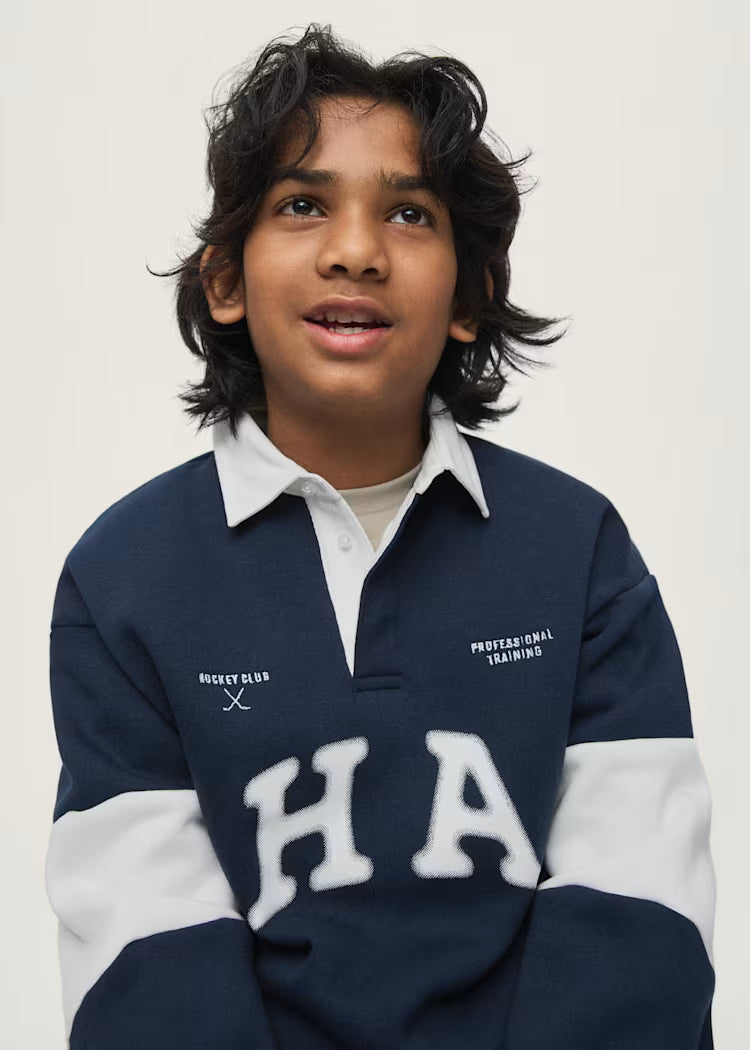 MAYORAL KIDS POLO NECK EMBROIDERED SWEATSHIRT