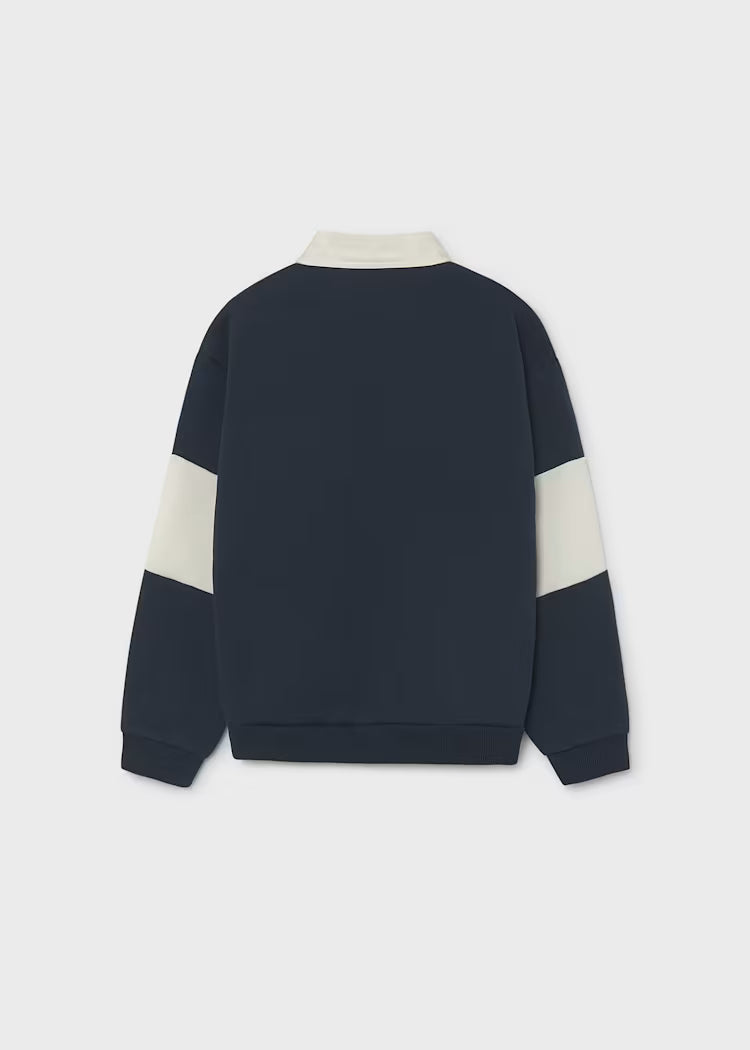 MAYORAL KIDS POLO NECK EMBROIDERED SWEATSHIRT