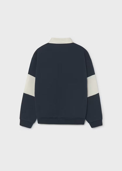 MAYORAL KIDS POLO NECK EMBROIDERED SWEATSHIRT