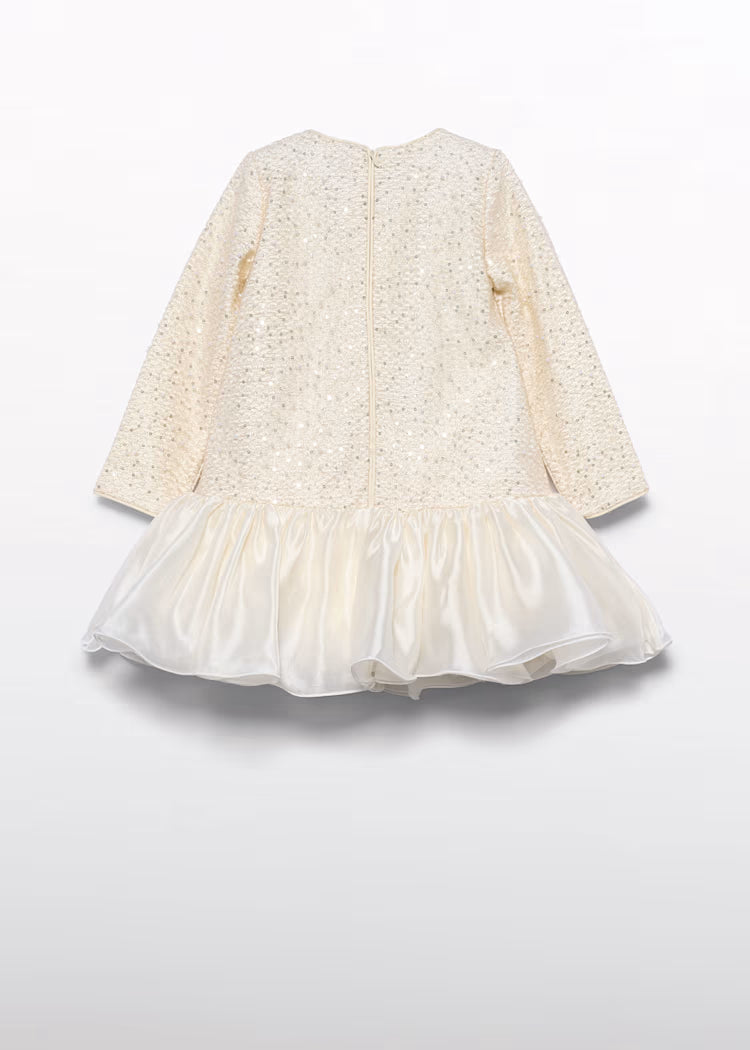 ABEL & LULA GIRLS PEARL-EMBELLISHED DRESS