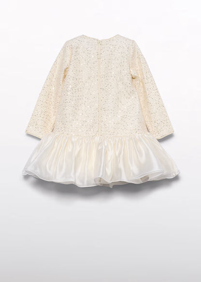 ABEL & LULA GIRLS PEARL-EMBELLISHED DRESS