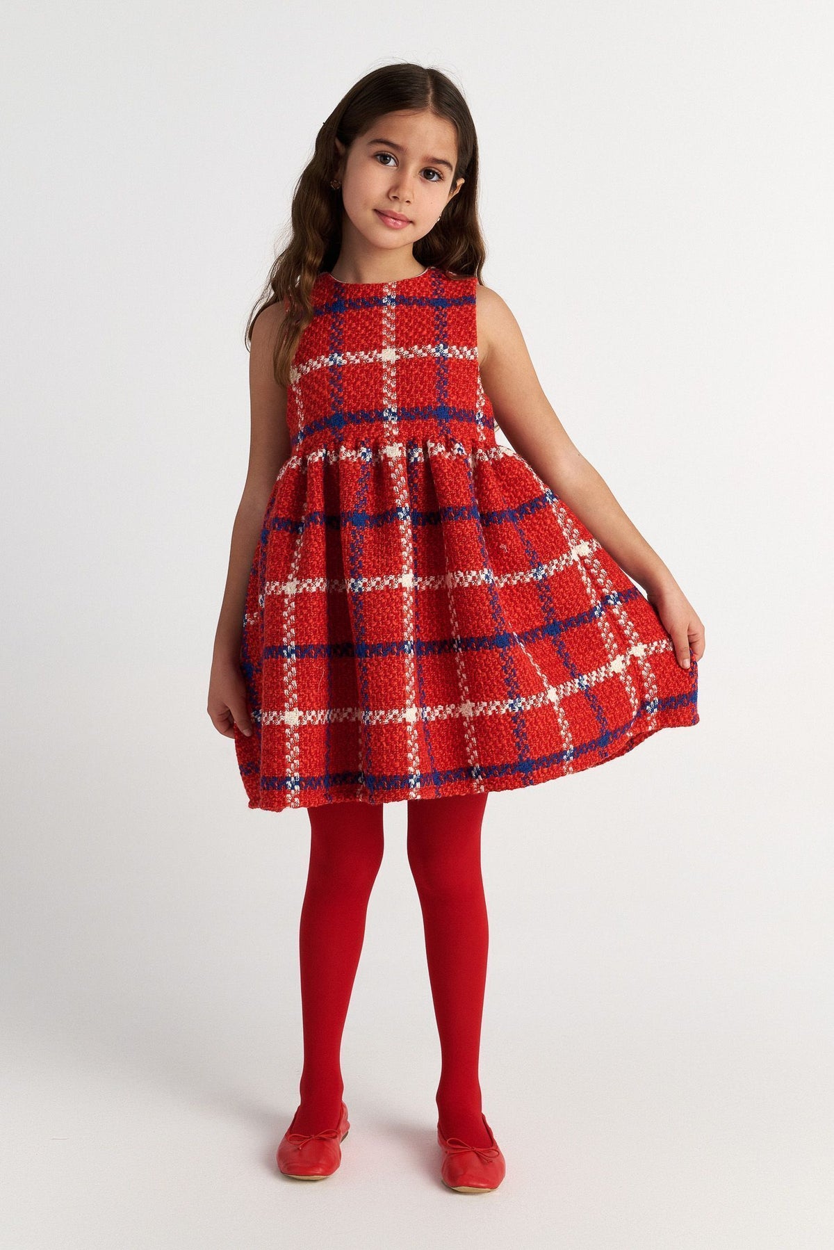TWO IN A CASTLE RED TWEED CAKE DRESS