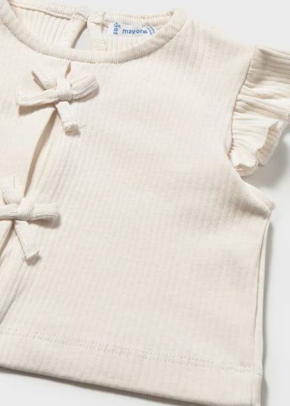MAYORAL RIBBED BOW T SHIRT