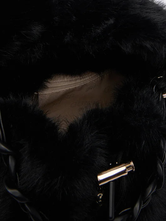 GUESS JEANS KIDS FAUX FUR HANDBAG