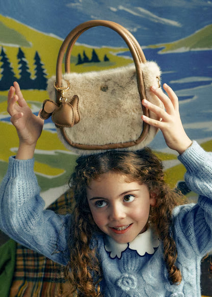 MAYORAL GIRLS FAUX-FUR BAG WITH CHARMS