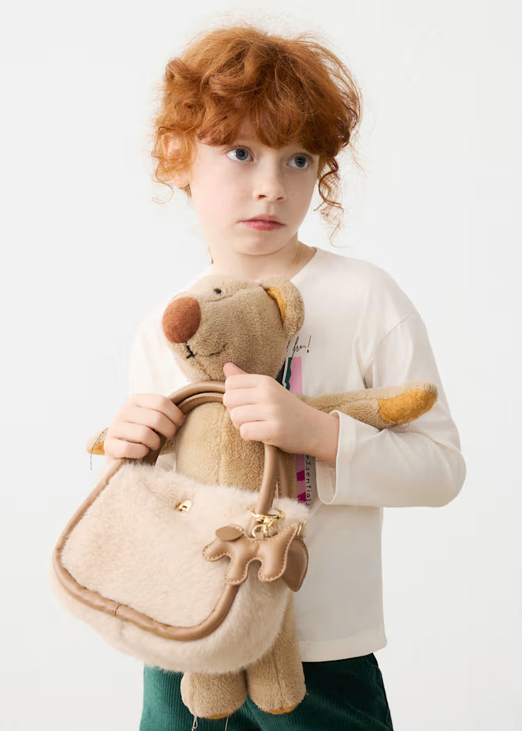 MAYORAL GIRLS FAUX-FUR BAG WITH CHARMS